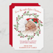 Baby's eerste kerstfoto feestdagenkaart (Voorkant / Achterkant)