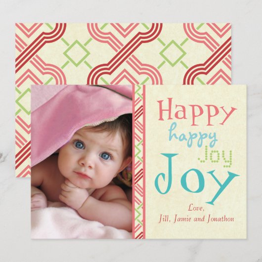 Baby's eerste kerstfoto feestdagenkaart (Voorkant / Achterkant)