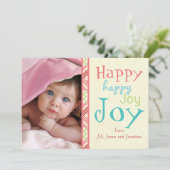 Baby's eerste kerstfoto feestdagenkaart (Staand voorkant)