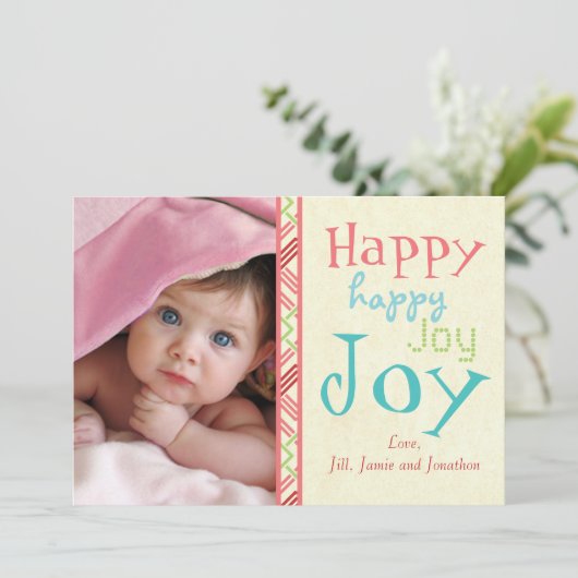 Baby's eerste kerstfoto feestdagenkaart (Staand voorkant)