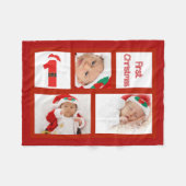 Baby's eerste kerstfoto Fleece Blanket (Voorkant (Horizontaal))