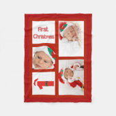 Baby's eerste kerstfoto Fleece Blanket (Voorkant)