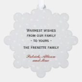 Baby's eerste kerstfoto gepersonaliseerde vakantie ornament kaart (Achterkant)