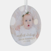 Baby's eerste kerstfoto glas ornament (Voorkant Rechts)