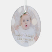 Baby's eerste kerstfoto glas ornament (Voorkant links)