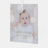Baby's eerste kerstfoto glas ornament (Voorkant links)