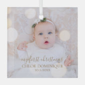 Baby's eerste kerstfoto glas ornament (Voorkant)