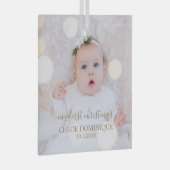 Baby's eerste kerstfoto glas ornament (Voorkant Rechts)