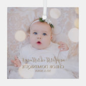 Baby's eerste kerstfoto glas ornament (Achterkant)