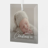 Baby's eerste kerstfoto glas ornament (Voorkant links)