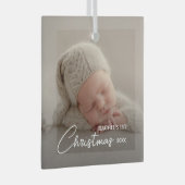 Baby's eerste kerstfoto glas ornament (Voorkant Rechts)