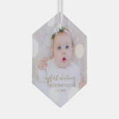 Baby's eerste kerstfoto glas ornament (Voorkant Rechts)
