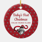 Baby's eerste kerstfoto hanger keramisch ornament (Achterkant)