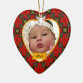 Baby's eerste kerstfoto Keepasjessieraad Keramisch Ornament (Links)