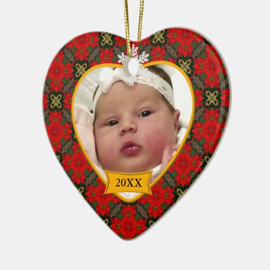 Baby's eerste kerstfoto Keepasjessieraad Keramisch Ornament (Links)