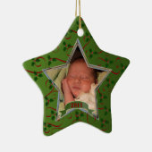 Baby's eerste kerstfoto Keepasjessieraad Keramisch Ornament (Rechts)