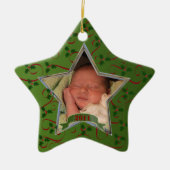 Baby's eerste kerstfoto Keepasjessieraad Keramisch Ornament (Voorkant)