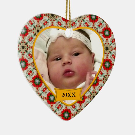 Baby's eerste kerstfoto Keepasjessieraad Keramisch Ornament (Rechts)