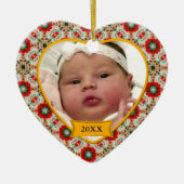 Baby's eerste kerstfoto Keepasjessieraad Keramisch Ornament (Voorkant)