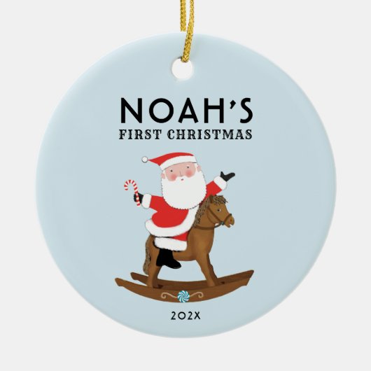 Baby's eerste kerstfoto Keepomwille Keramisch Ornament (Voorkant)