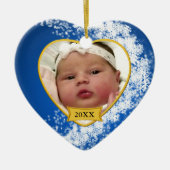 Baby's eerste kerstfoto Keepomwille Keramisch Ornament (Voorkant)