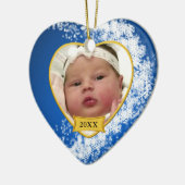 Baby's eerste kerstfoto Keepomwille Keramisch Ornament (Links)