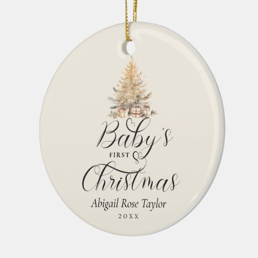 Baby's eerste kerstfoto Keepomwille Keramisch Ornament (Links)