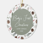 Baby's eerste kerstfoto Keepomwille Keramisch Ornament (Links)
