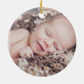 Baby's eerste kerstfoto Keepomwille Keramisch Ornament (Achterkant)
