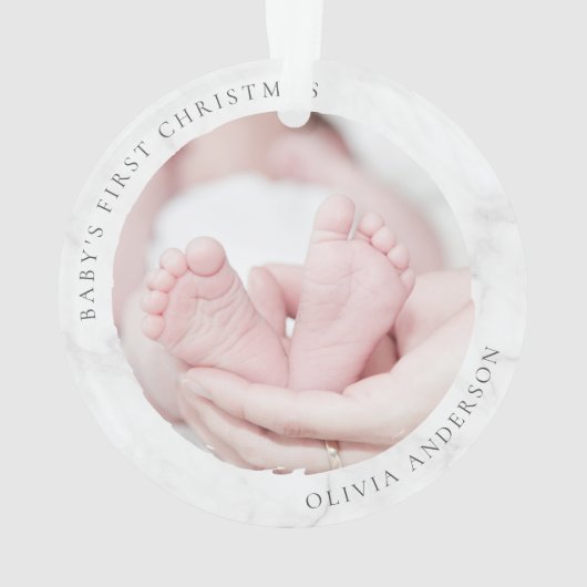 Baby's eerste kerstfoto Keepomwille Ornament (achterkant)