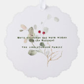 Baby's eerste kerstfoto Keepomwille Ornament Kaart (Achterkant)