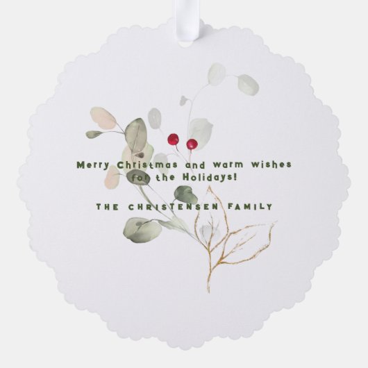 Baby's eerste kerstfoto Keepomwille Ornament Kaart (Achterkant)