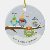 Baby's eerste  kerstfoto keramisch ornament (Voorkant)