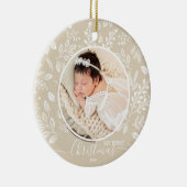 Baby's eerste kerstfoto keramisch ornament (Rechts)