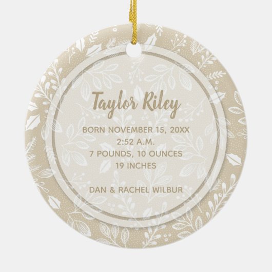 Baby's eerste kerstfoto keramisch ornament (Achterkant)