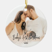Baby's eerste kerstfoto keramisch ornament (Voorkant)