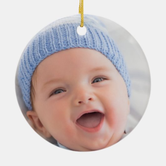 Baby's eerste kerstfoto keramisch ornament (Achterkant)