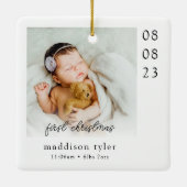 Baby's eerste kerstfoto keramisch ornament (Achterkant)