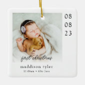 Baby's eerste kerstfoto keramisch ornament (Voorkant)