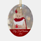 Baby's eerste kerstfoto keramisch ornament (Rechts)