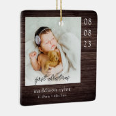 Baby's eerste kerstfoto keramisch ornament (Rechts)