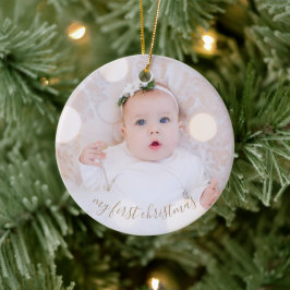 Baby's eerste kerstfoto keramisch ornament