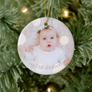 Baby's eerste kerstfoto keramisch ornament