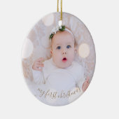 Baby's eerste kerstfoto keramisch ornament (Rechts)