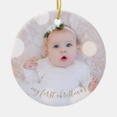 Baby's eerste kerstfoto keramisch ornament (Voorkant)