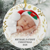 Baby's eerste kerstfoto keramisch ornament