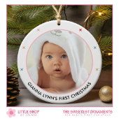 Baby's eerste  kerstfoto keramisch ornament