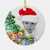Baby's eerste kerstfoto keramisch ornament (Voorkant)