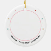 Baby's eerste  kerstfoto keramisch ornament (Achterkant)