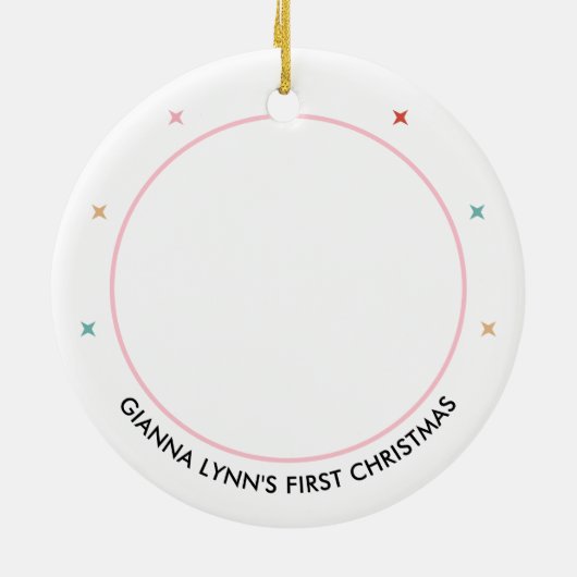 Baby's eerste  kerstfoto keramisch ornament (Achterkant)